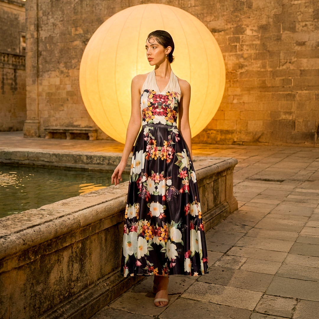 Garden Rendezvous Midi | A Line Cocktail Dress Hautecouture Garden Rendezvous Midi | A Line Cocktail Dress Hautecouture