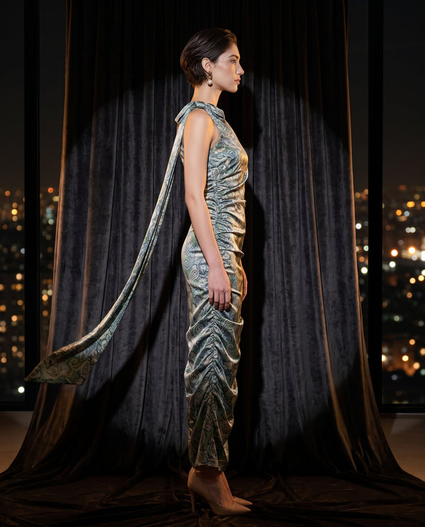 Khaki Mirage Gown — reverse view