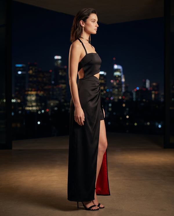 Scarlet Contrast Gown — reverse view