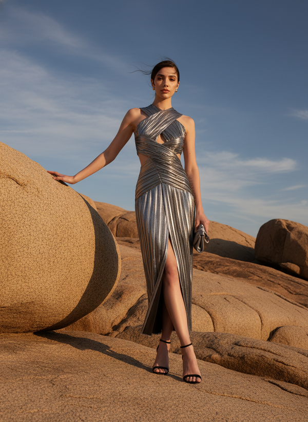 Chrome Comet Gown — reverse view
