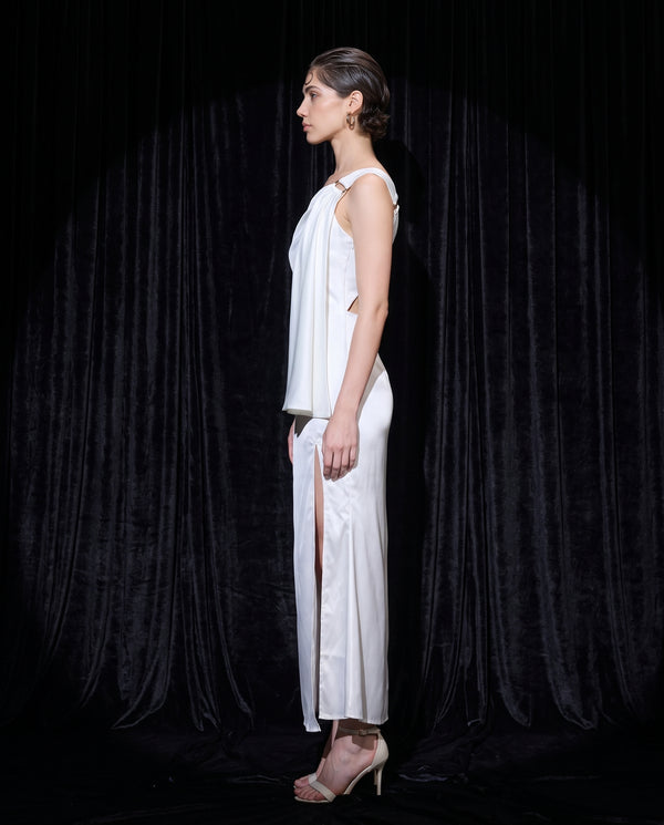 White Grecian Muse Gown — reverse view