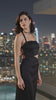 Scarlet Contrast Gown — black satin contrast gown, lifestyle video by INHAUTECOUTURE