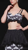 Scallop Noir Co-ord — black-and-white scallop-print ruffle mini skirt set, studio video by INHAUTECOUTURE